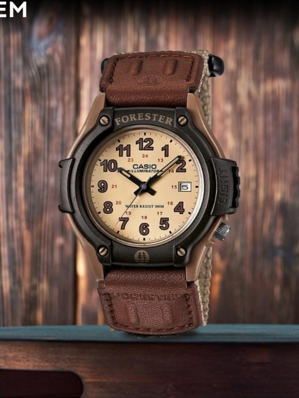 Casio FT500WC-5BVCF Brown FORESTER Watch Analog Nylon Leather Band Brown 100M WR